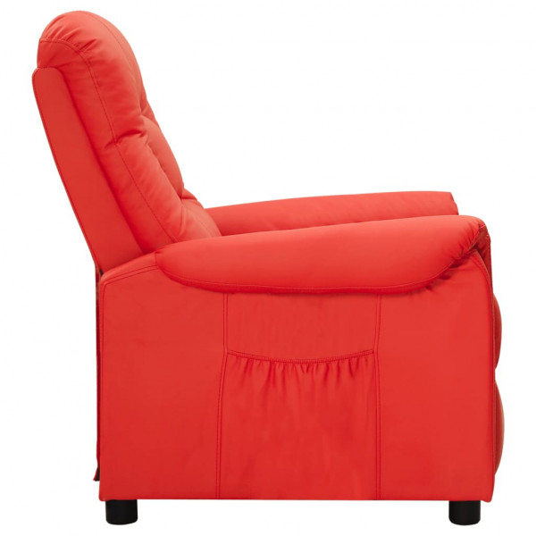 Sillón reclinable de cuero sintético rojo M 4