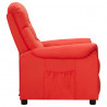 Sillón reclinable de cuero sintético rojo 4