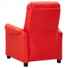Sillón reclinable de cuero sintético rojo 5