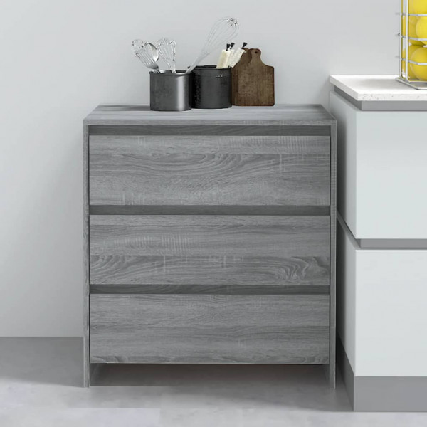 Aparador de madera contrachapada gris Sonoma 70x41x75 cm D
