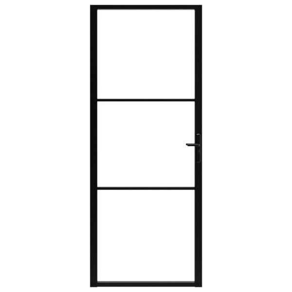 Puerta interior vidrio ESG y aluminio negro 83x201.5 cm M 3
