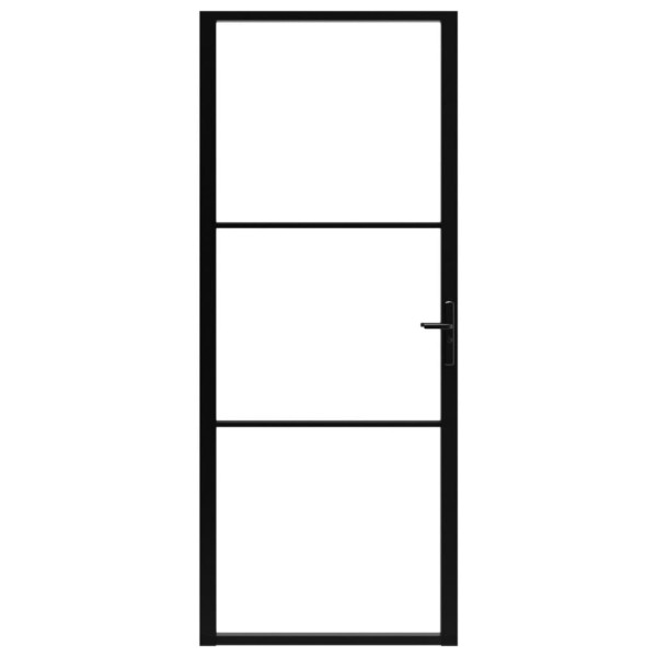 Puerta interior vidrio ESG y aluminio negro 93x201.5 cm M 3