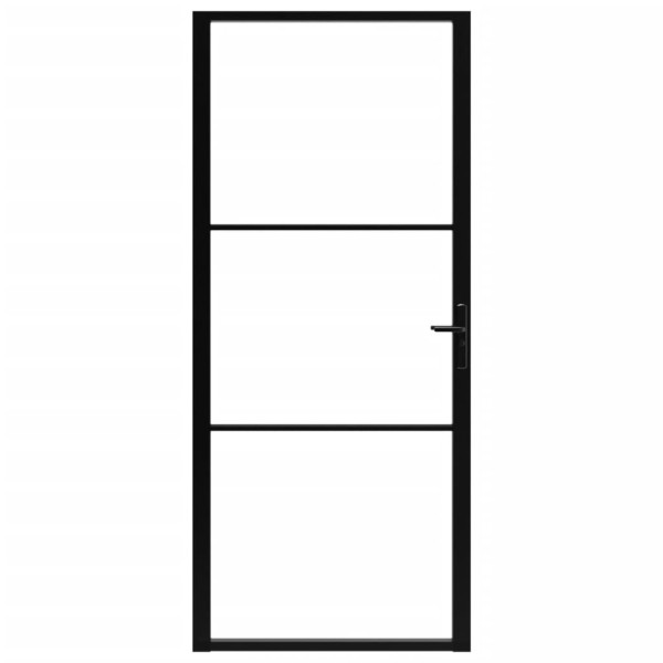 Puerta interior vidrio ESG y aluminio negro 102.5x201.5 cm M 3