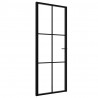 Puerta interior vidrio ESG y aluminio negro 76x201.5 cm 2
