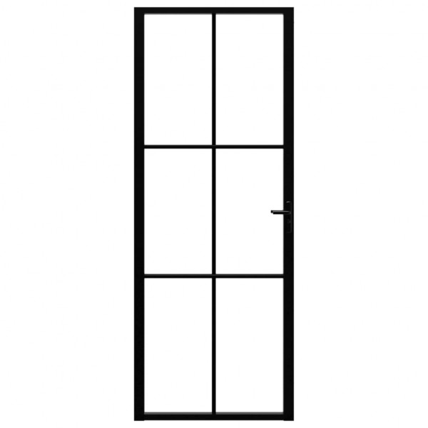 Puerta interior vidrio ESG y aluminio negro 76x201.5 cm M 3