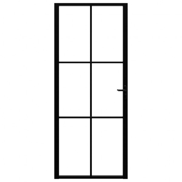 Puerta interior vidrio ESG y aluminio negro 83x201.5 cm M 3