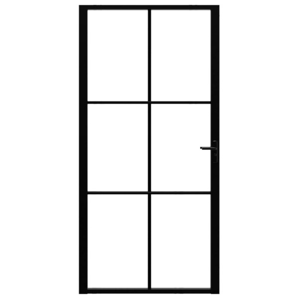 Puerta interior vidrio ESG y aluminio negro 102.5x201.5 cm M 3