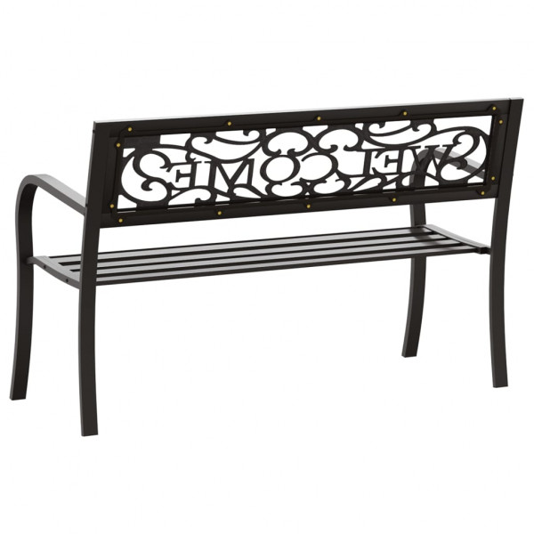 Banco de jardín 125 cm acero negro M 5