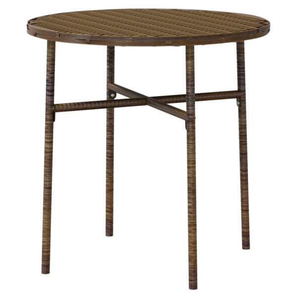 Juego de comedor para jardín 3 piezas ratán sintético marrón M 5