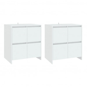Aparadores 2 pcs 70x41x75 cm derivados de madeira branco H