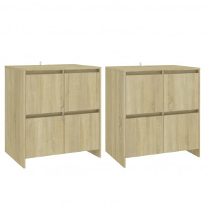 Aparadores 2 uds madera de ingeniería roble Sonoma 70x41x75 cm H