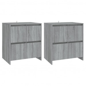 Aparadores 2 uds madera de ingeniería gris Sonoma 70x41x75 cm H
