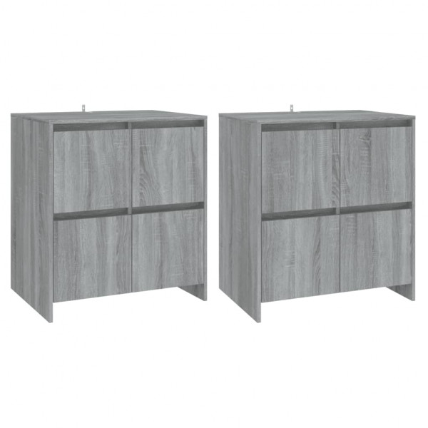 Aparadores 2 pcs 70x41x75 cm derivados de madeira cinza sonoma M 2