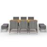 Juego de comedor de jardín de 11 piezas gris 2