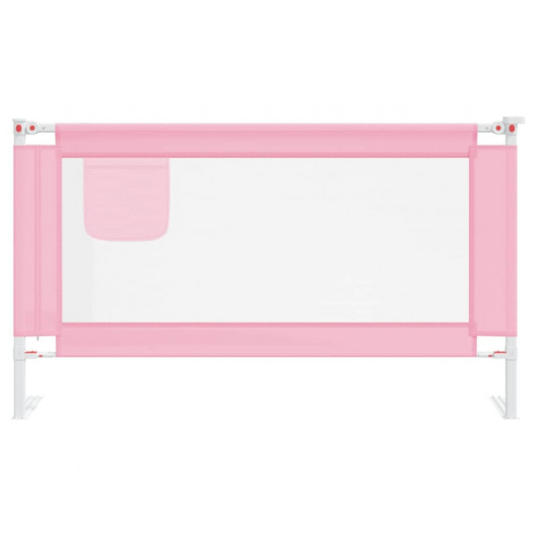 Barandilla de seguridad cama de niño rosa tela 140x25 cm M 3