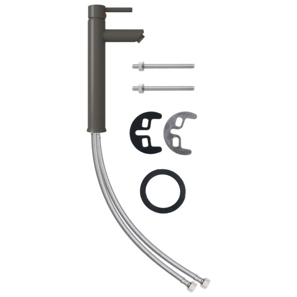 Lavabo con grifo y tapón pulsador cristal templado esmerilado M 5