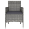 Conjunto de silla de jardín y taburete 4 piezas ratán PE gris 4