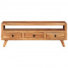 Mueble de TV de madera maciza de acacia 110x30x40 cm 2