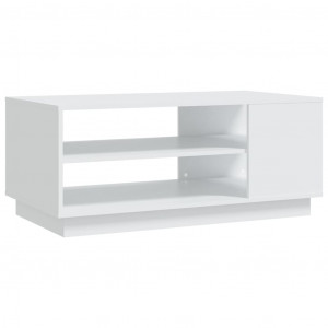 Mesa de centro de madera de ingeniería blanca 102x55x43 cm H