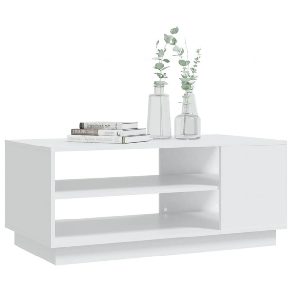 Mesa de centro de madera de ingeniería blanca 102x55x43 cm M 4