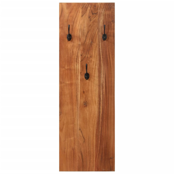 Percheros de pared 2 uds madera maciza de acacia 36x3x110 cm M 3