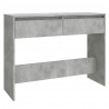 Mesa consola madera de ingeniería gris hormigón 100x35x76.5 cm 2