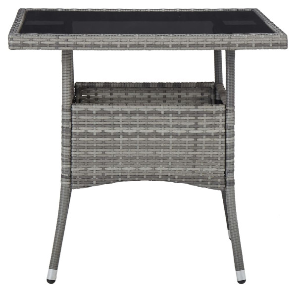 Set comedor jardín 5 pzas ratán sintético vidrio templado gris M 4