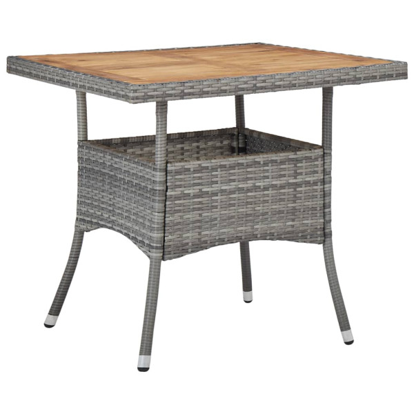 Set de comedor jardín 5 pzas ratán sintético madera acacia gris M 3