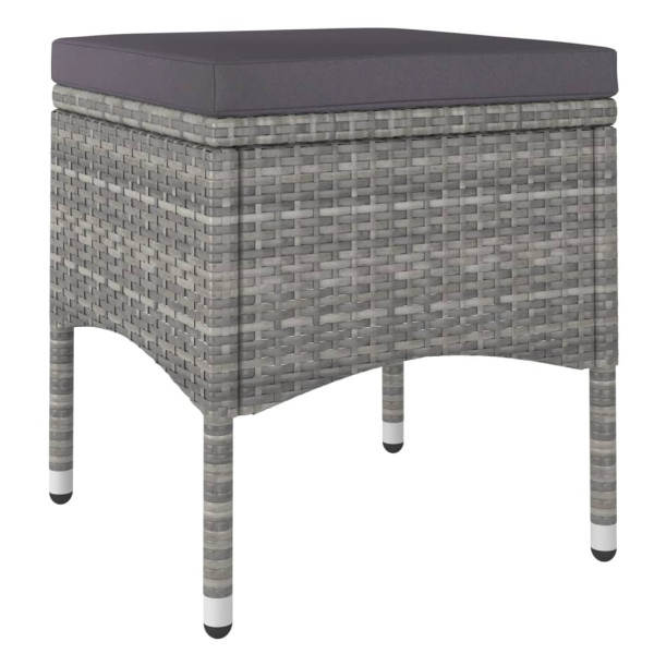 Set comedor jardín 5 pzas ratán sintético vidrio templado gris M 5