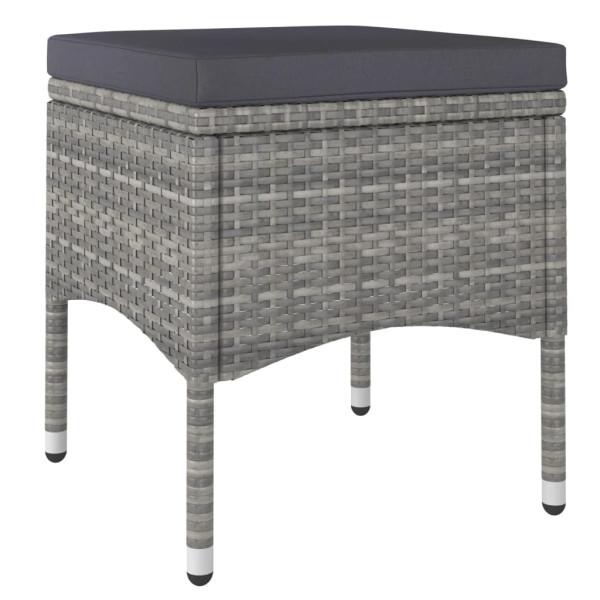 Set comedor jardín 5 pzas ratán sintético vidrio templado gris M 5