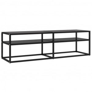 Mueble para TV vidrio templado negro 140x40x40.5 cm H