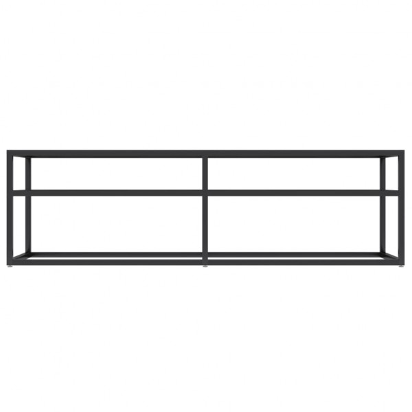 Mueble de TV vidrio templado color mármol negro 140x40x40.5 cm M 3