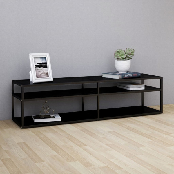 Mueble para TV vidrio templado negro 160x40x40.5 cm D