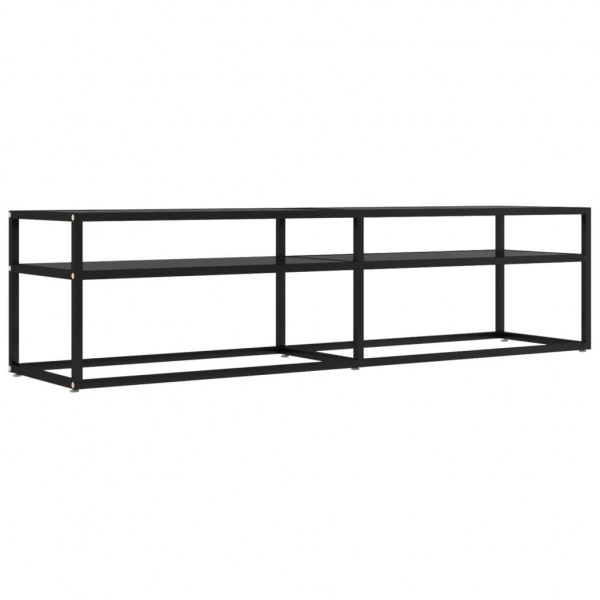 Mueble para TV vidrio templado negro 160x40x40.5 cm M 2