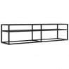 Mueble para TV vidrio templado negro 160x40x40.5 cm 2