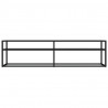 Mueble para TV vidrio templado negro 160x40x40.5 cm 3