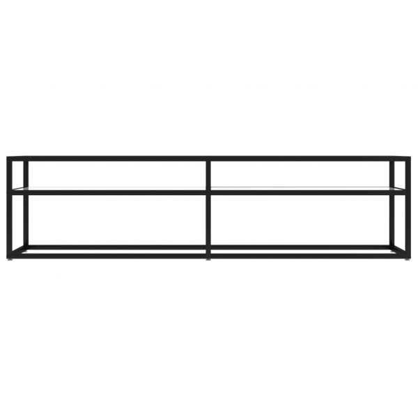 Mueble de TV vidrio templado color mármol blanco 160x40x40.5 cm M 3