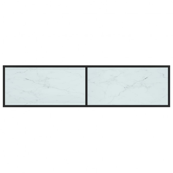 Mueble de TV vidrio templado color mármol blanco 160x40x40.5 cm M 5