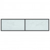 Mueble de TV vidrio templado color mármol blanco 160x40x40.5 cm 5