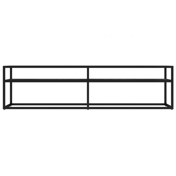 Mueble de TV vidrio templado color mármol negro 160x40x40.5 cm M 3