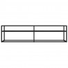 Mueble de TV vidrio templado color mármol negro 160x40x40.5 cm 3