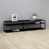 Mueble para TV vidrio templado negro 180x40x40.5 cm 1