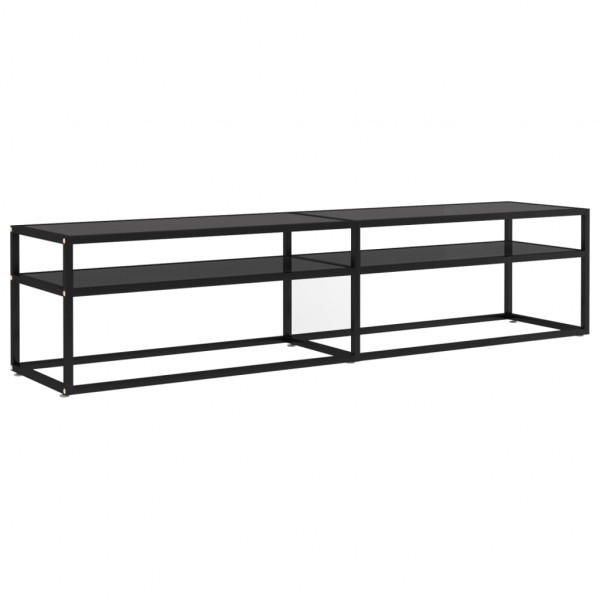 Mueble para TV vidrio templado negro 180x40x40.5 cm M 2