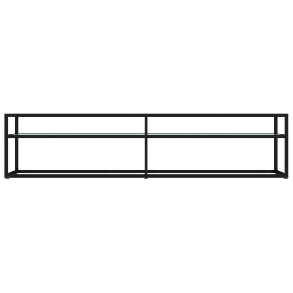 Mueble de TV vidrio templado color mármol blanco 180x40x40.5 cm M 3