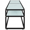 Mueble de TV vidrio templado color mármol blanco 180x40x40.5 cm 4