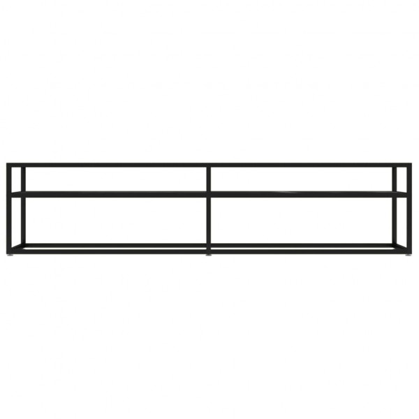 Mueble de TV vidrio templado color mármol negro 180x40x40.5 cm M 3