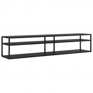 Mueble para TV vidrio templado negro 200x40x40.5 cm H