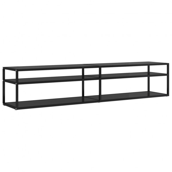 Mueble para TV vidrio templado negro 200x40x40.5 cm M 2