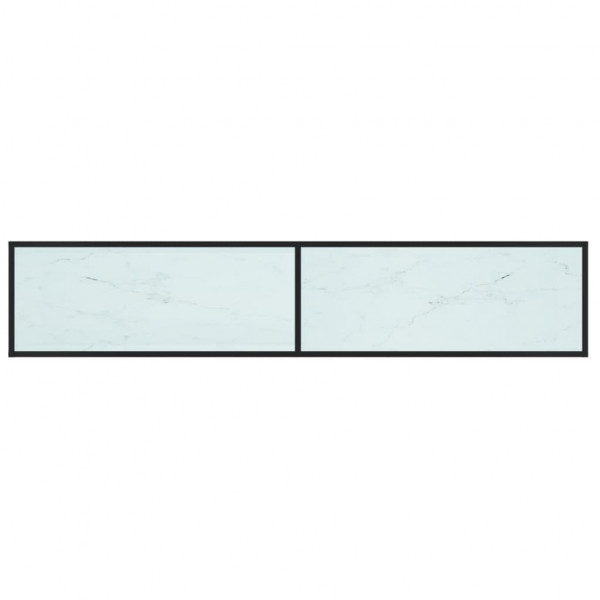 Mueble de TV vidrio templado color mármol blanco 200x40x40.5 cm M 5