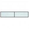 Mueble de TV vidrio templado color mármol blanco 200x40x40.5 cm 5
